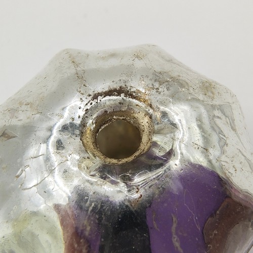 Vintage Mercury Glass Drawer Pull Set of 2 Cabinet Knob Silver Flower 1.75" - Picture 7 of 21