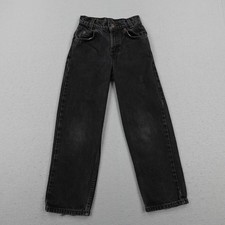 Vintage Levis Jeans Boys 7 Slim Black Denim 31450 4159 Straight Leg 90s USA Made