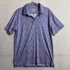 Chubbies Men's Size Large Colorful Print Short Sleeve Performance Polo 2.0 Shirt