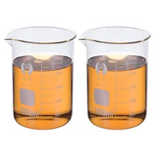 1000ml Low Form Glass Beaker, 2 Pack 3.3 Borosilicate Glass Graduated Printed...