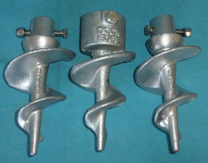 New unused 3 DOCK PIPIE POST AUGER ANCHORS