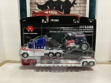 1/64 SCALE ERTL/MASSEY FERGUSON MF1155 TRACTOR W/SEMI  DROP BED TRAILER
