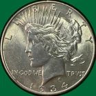 1934-D Peace Dollar Uncirculated UNC Coin, Cleaned #42026