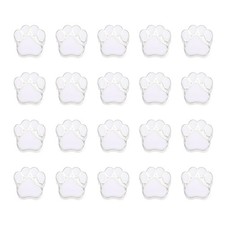 Enamel Paw Print Charms, Alloy Dog Cat Paw Large Hole Beads, 20Pcs White 