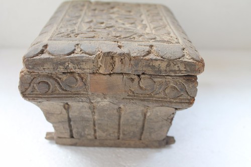 Antique Old Hand Carved Wooden Fully Carved Kitchenware Spice Masala Box NH3242 - Picture 4 of 10