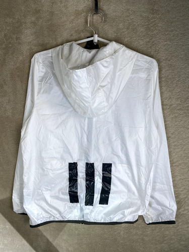 adidas Windbreaker Jackets Size 150 Girls White Logo Long Sleeve Sports Active - Picture 8 of 13