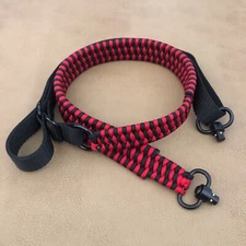 Red & Black QD Handmade Tactical 2 Point Paracord Gun Rifle Sling Pull Loop
