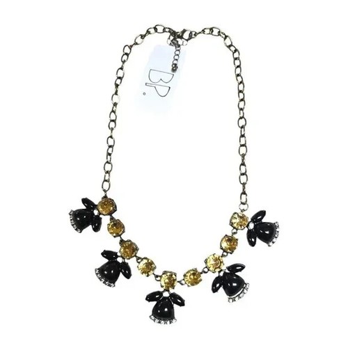 BP NORDSTROM DARK GOLD BRASS PLATED BLACK CHAMPAGNE COLLAR NECKLACE NWT