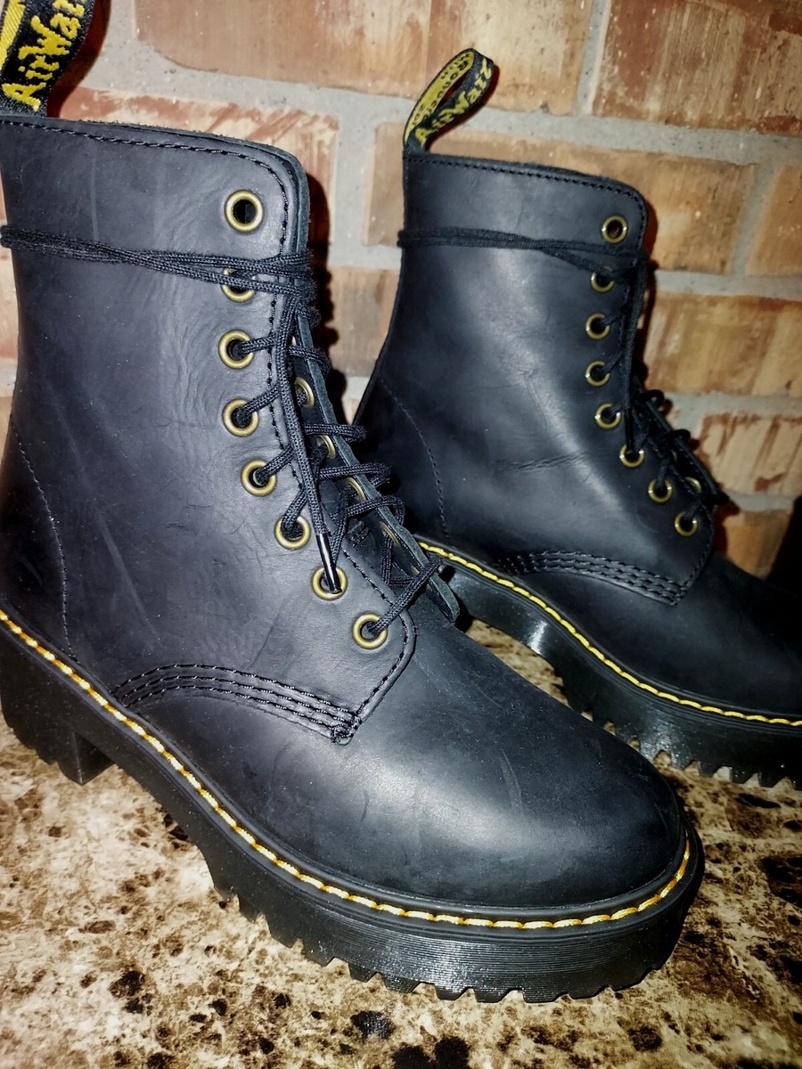 Dr. Martens SHRIVER HI Womens 6 Chunky Black Leather Dr. Martens SHRIVER HI Womens 6 Chunky Black Leather