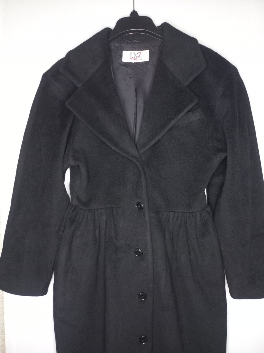 Vintage Christian Dior Cashmere Wool Black Women's Coat gruppo gft