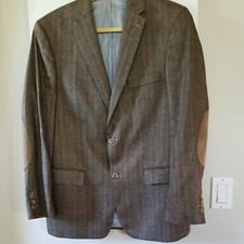 MARIO BARUTTI Men Luxury 100 Silk Blazer Size 52/42 Suede Elbow Patch