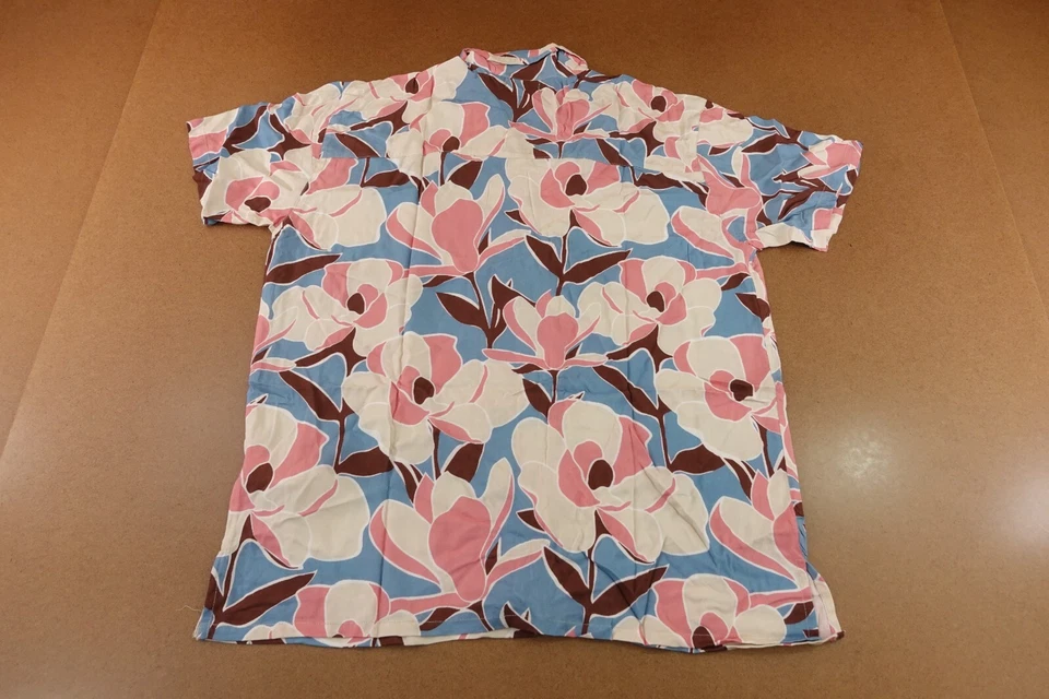 Camisa Boohoo Hombre Talla Grande De Gran Tamaño Estampado Floral Manga Corta Botón Frontal Nueva con Etiquetas Foto 4 de 4