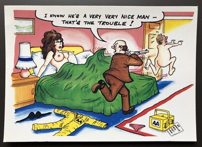 Ich weiß, er ist ein sehr netter Mann freche Postkarte, Bamforth ''Comic'' Serie, The AA