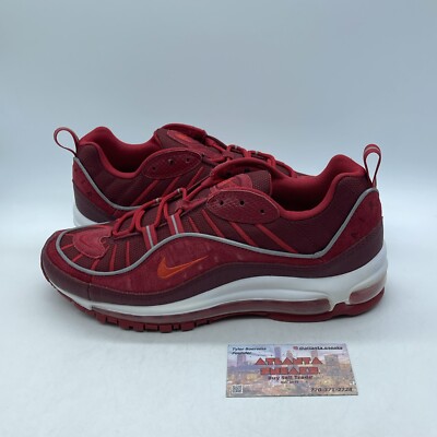 Size Nike Air Max 98 SE Team Red Grey White Suede Leather