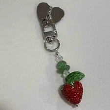 Glass And Rhinestone Phone Charm With Adhesive Metal Heart For Phone