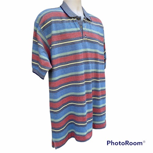Polo de golf para hombre grande a rayas tejido algodón Grandpacore vintage - Imagen 2 de 9