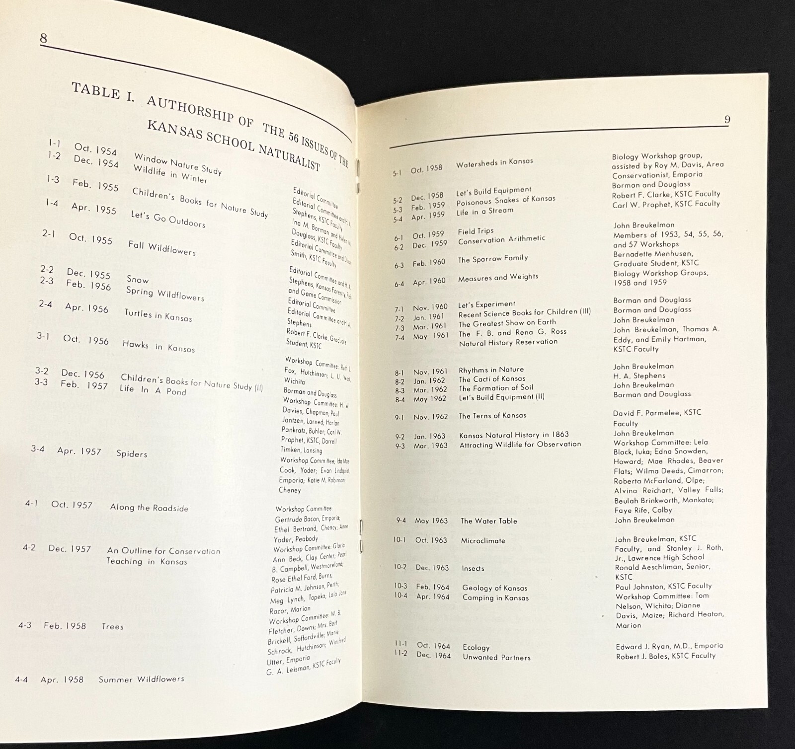 1968 First 14 Years Kansas School Naturalist Vintage Emporia Science Booklet