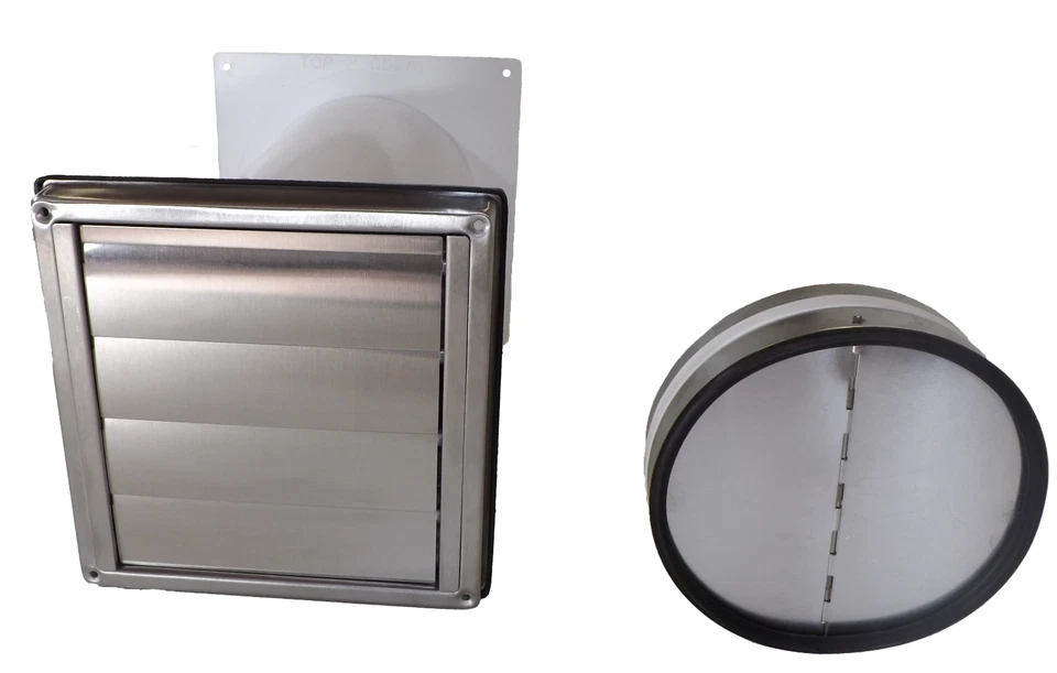 Wall box ø150 stainless steel backflow flap set S6i flat duct 220x90 exhaust - Image 3 of 4