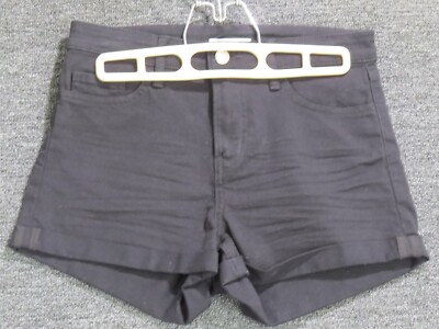 H&M Shorts Womens Size 4  Black Chino Cotton Stretch Cuffed