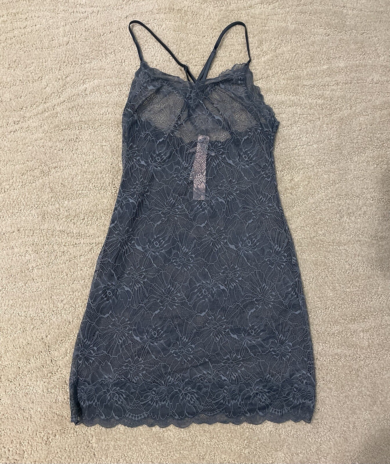 Victoria's Secret blue lace open-back slip, one piece, SIZE XS, BNWT**