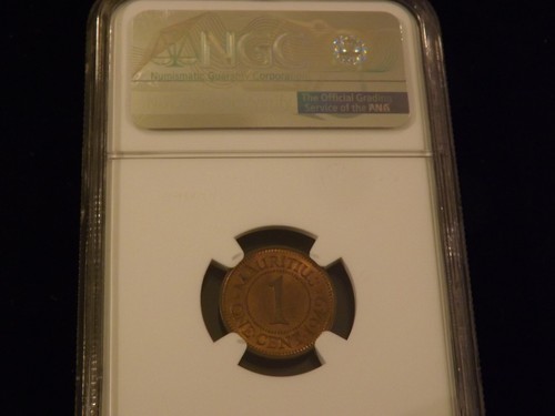 1949 Cent Mauritius NGC MS 65 RB - Picture 2 of 2