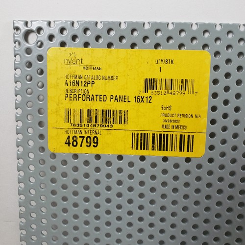 Hoffman Nvent 16x12 Panel, Perforated Back Plate Type 1 & 3R Enclosures A16N12PP - Picture 2 of 2