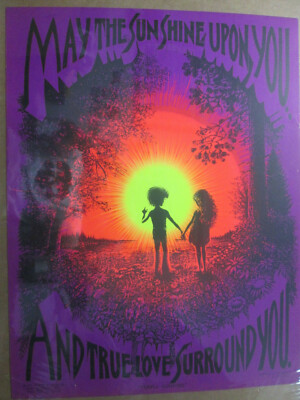 PURPLE SUNSHINE 1971 MAY THE SUN SHINE UPON YOU TRUE LOVE VINTAGE POSTER CNG275