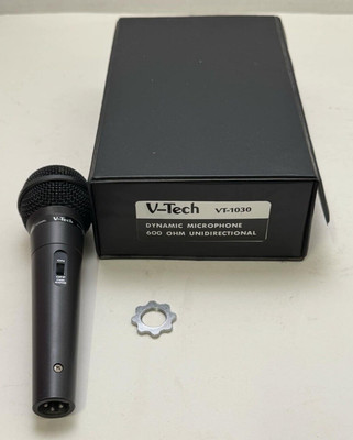 V-Tech Dynamic Microphone 600 OHM UniDirectional VT-1030 and Case NO CORD