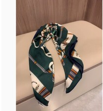 New Quality 100 Jacquard Twill Silk Square Print Hand Rolled Edges Scarf 65cm