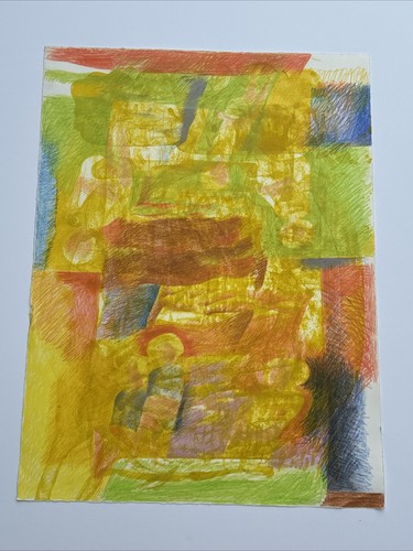 ABSTRACT PAINTING MODERNISM LISTED NOREEN LARINDE FEMINIST CUBISM RARE WOMAN - Picture 2 of 12