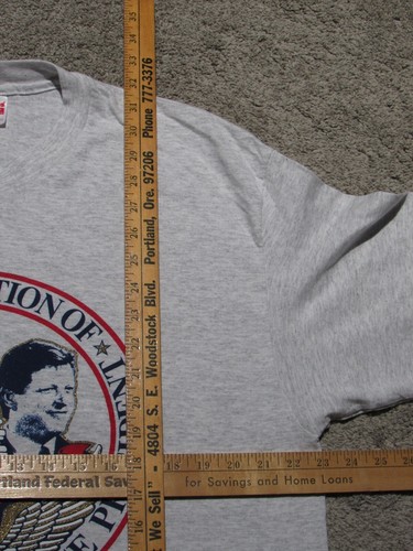 Vtg 1993 CLINTON GORE Gold Glitter Print T-SHIRT Mens XL President Inauguration - Picture 7 of 12