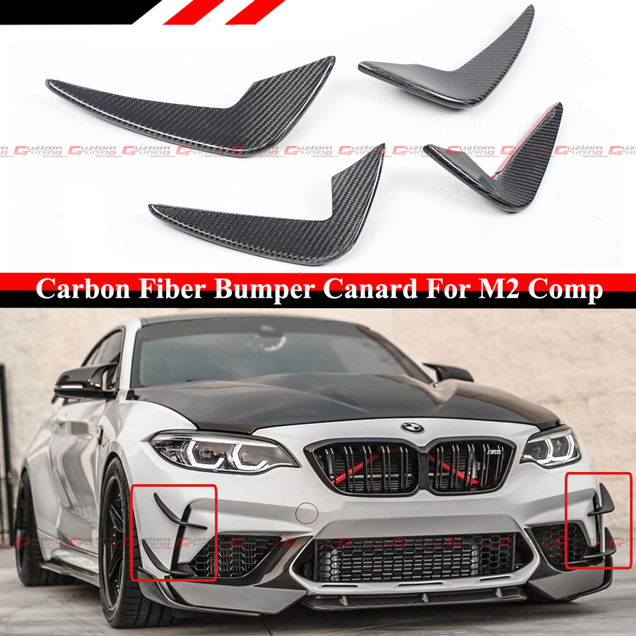 For 19-21 BMW F87 M2 Competition Carbon Fiber Bumper Shark Fins