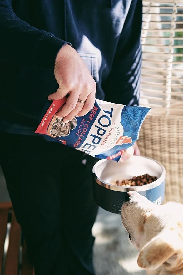 PLATO Pet Treats Air Dried Dog Food Topper, Beef & Collagen, GrainFree