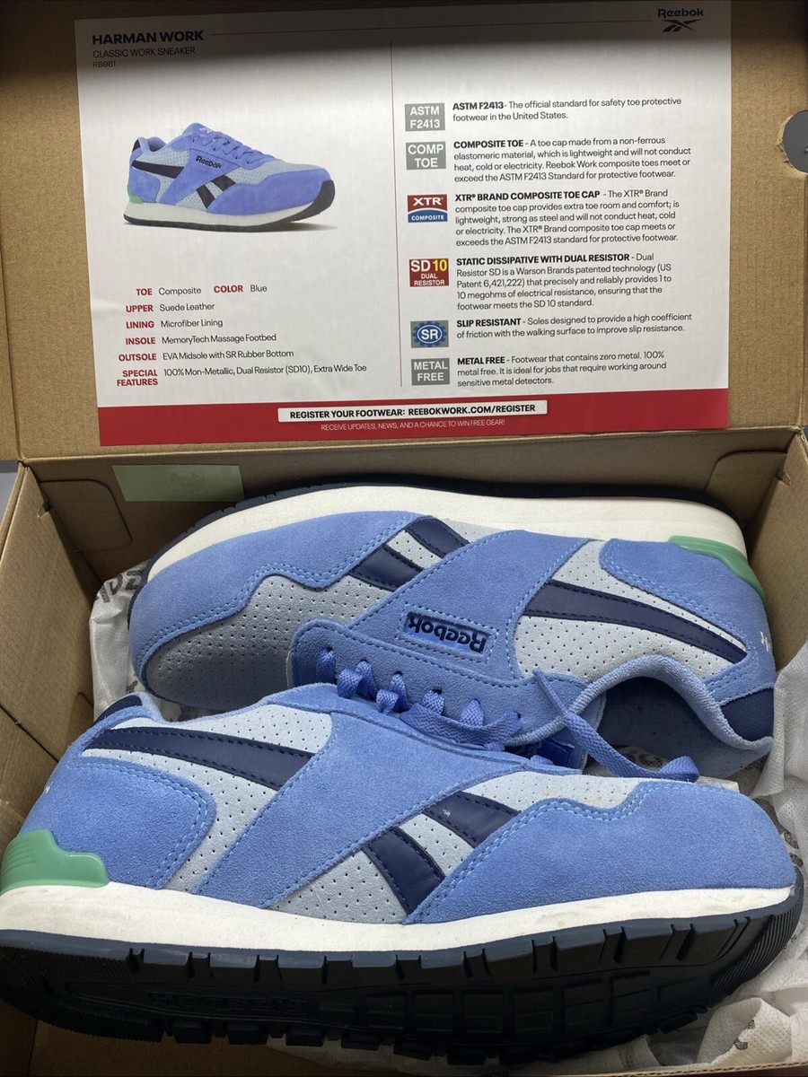 Reebok Womens Harman Blue Work Safety Shoes Sneakers Medium (B,M) BHFO  4765