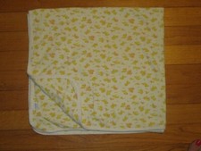 VTG Carter's Cotton 2 Ply Bunny Animals Print Yellow Baby Blanket