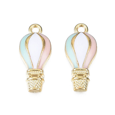 100pcs Alloy Enamel Pendants  DIY Jewelry Making Accessory Hot Air Balloon-Shape