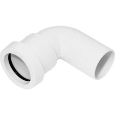 Image of White Push Fit Conversion Elbow / Waste Tube Bend / Joint Coupler Joint