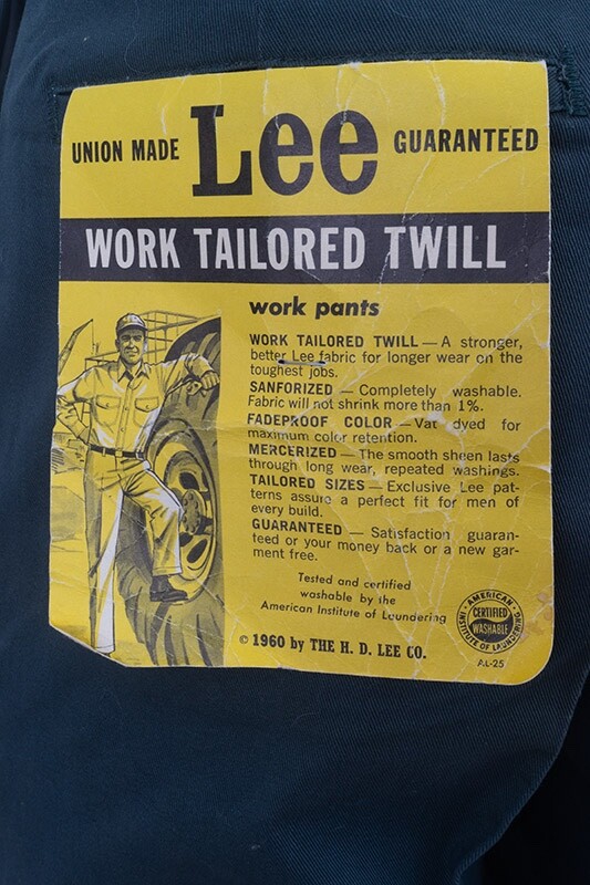 1960s Vintage Lee Work Pants Cotton Twill Union Made Deadstock