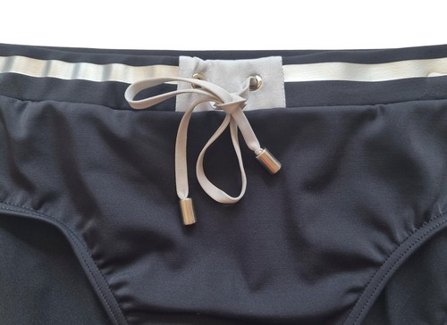BALMAIN costume da bagno uomo slip nero argento difettato taglia 46 - Foto 2 di 4