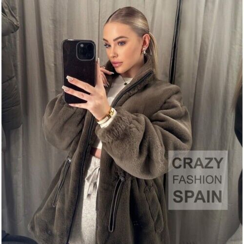 NWT ZARA FAUX FUR JACKET TAUPE GRAY - REF. 4369/040 M $129 NWT ZARA FAUX FUR JACKET TAUPE GRAY - REF. 4369/040 M $129