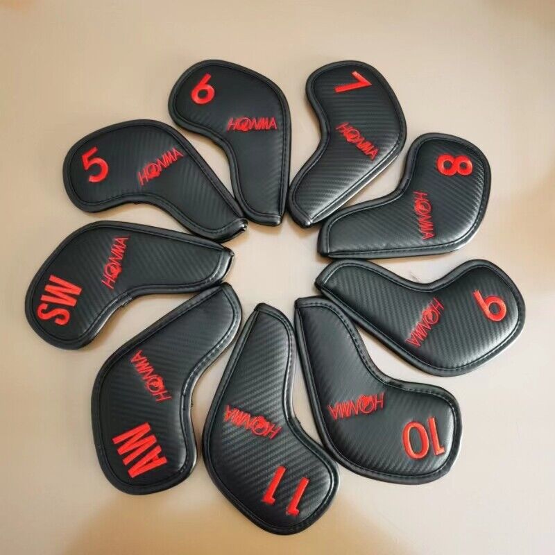 Golf Club Iron 5-11-AS Head Cover Honma Classic Black Carbon Golf Club Iron 5-11-AS Head Cover Honma Classic Black Carbon