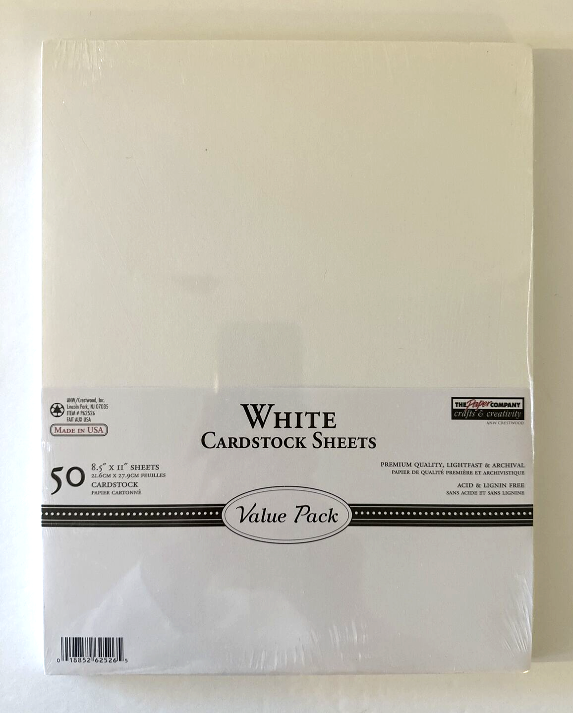 The Paper Company 50 White Cardstock Sheets 8.5" x 11" Value Pack