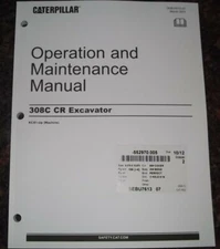 CAT CATERPILLAR 308C CR EXCAVATOR OPERATION & MAINTENANCE BOOK MANUAL S/N KCX