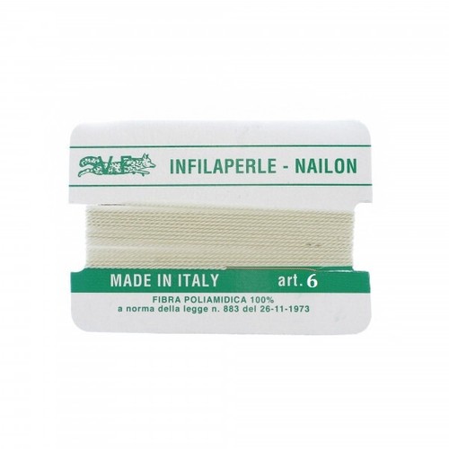 Infilaperle Filo Nylon con ago colore Avorio nailon per collane Varie Misure - Foto 7 di 10