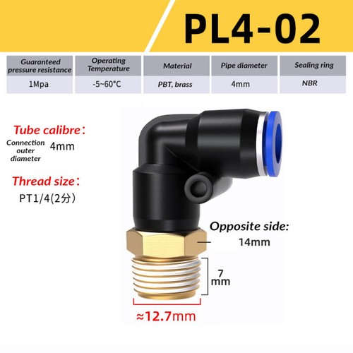 Male Swivel Elbow Pneumatic Push in Fittings BSPP Parallel Threads Metric 4-16mm - Picture 10 of 35