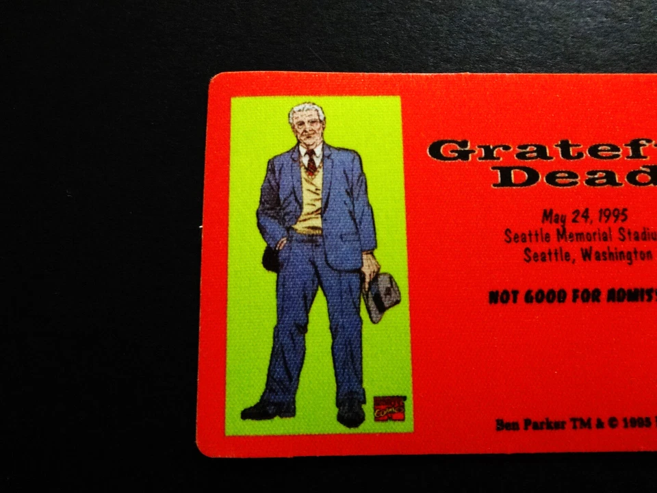Grateful Dead Backstage Pass Seattle WA 5/24/95 5/24/1995 Ben Parker Marvel GD - Image 4 of 4