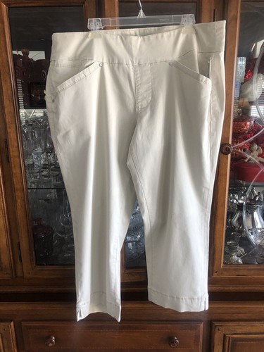 Jag Jeans High Rise Straight Crop Pants Classic Fit 18W Plus Twill Stone NWT - Picture 3 of 20