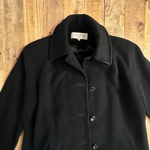 Jones New York Black Women's Trench Coat 6P Women's Black Winter Coat - Used - Picture 2 of 15