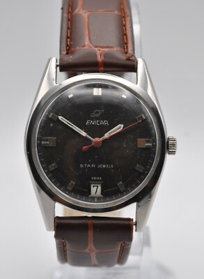 Enicar Star Jewels manual wind gents stainless steal 17 Jewel watch