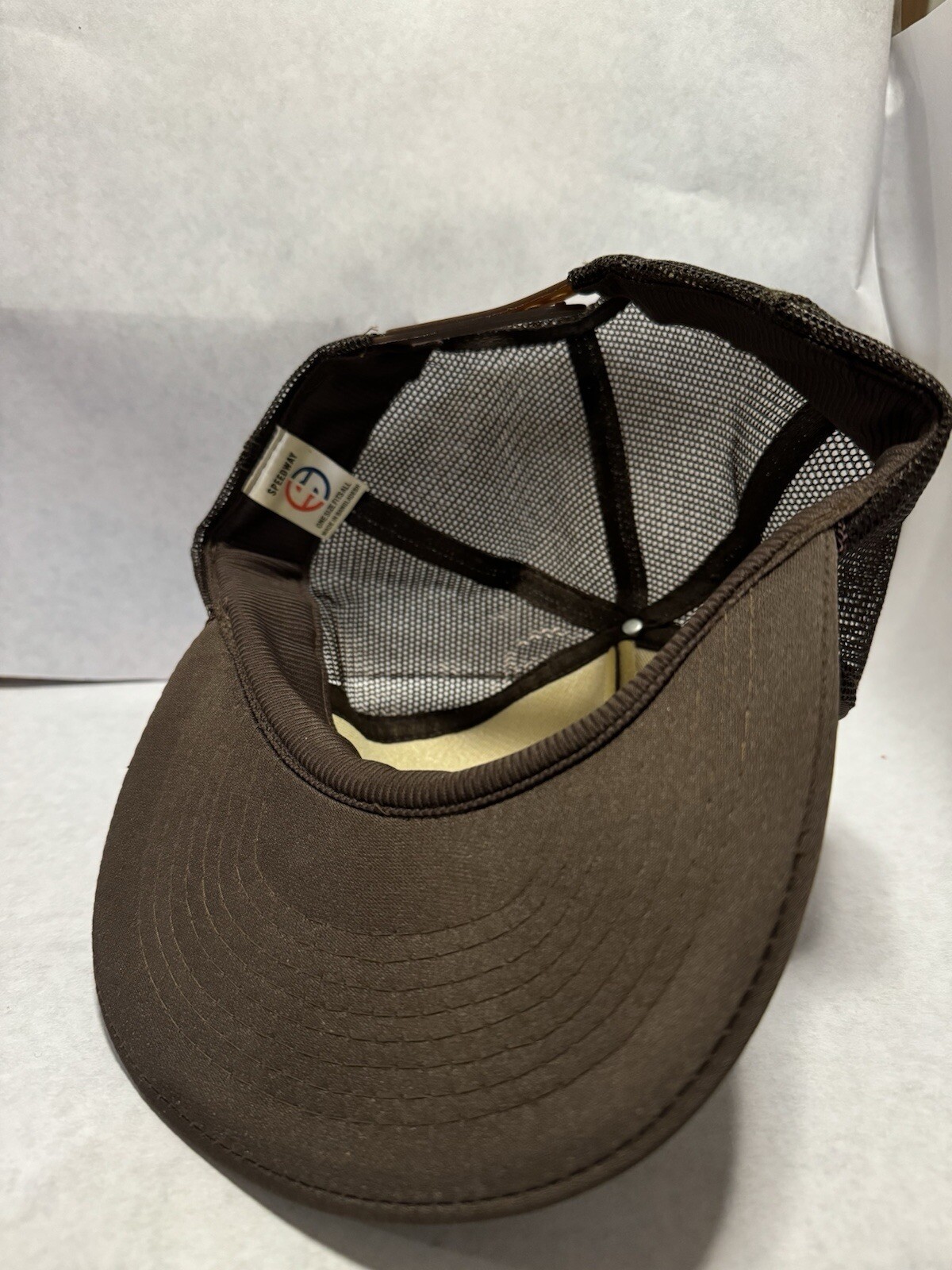 Cappello camionista vintage Pony Express Courier Corp marrone snapback